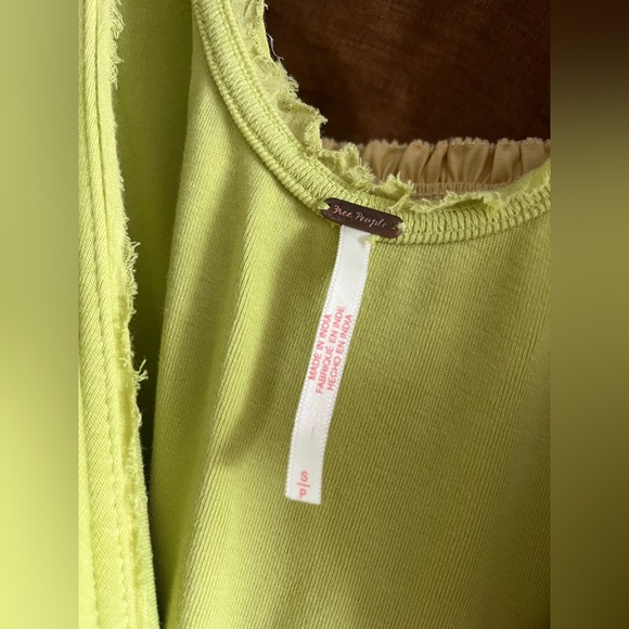 NWOT Free People Izi Drop-Waist Mini Dress in Apple Green - Picture 5 of 5